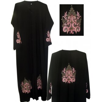 Georgette Abaya with Design (Front Open)